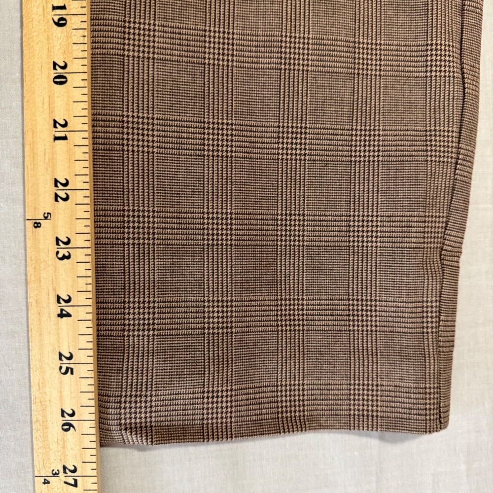 Old Navy Women's 16 Pixie Skinny Pants Brown Glen Plaid High Rise Stretch NEW - Picture 4 of 9